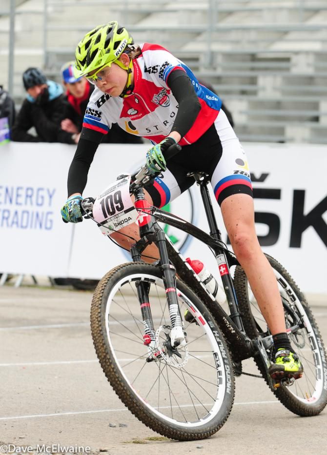Alessandra Keller (Ukraine) riding to a sixth place finish