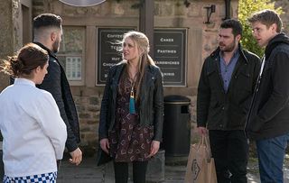 Victoria Barton, Ross Barton, Rebecca White, Aaron Dingle, Robert Sugden