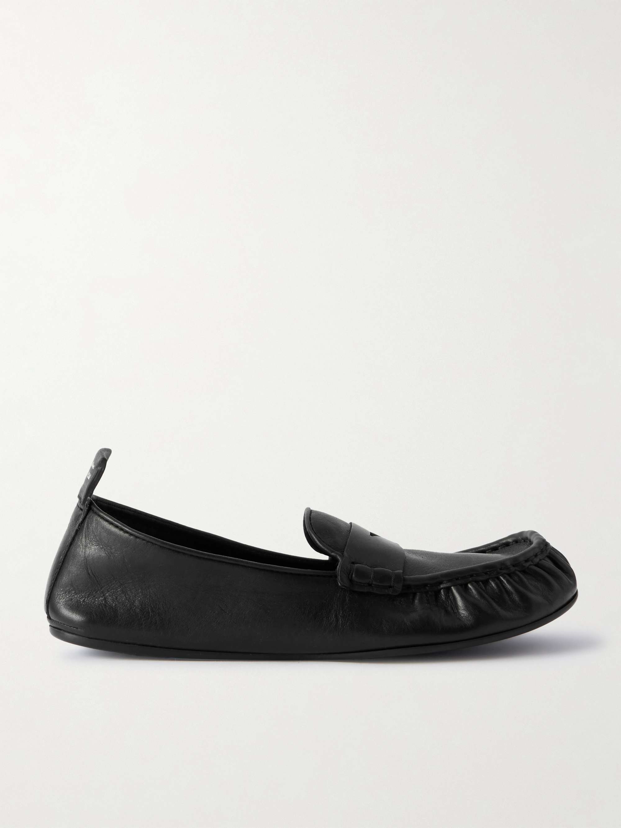 Textured-Leather Loafers