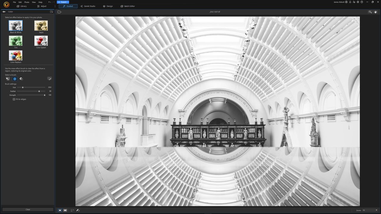 Screenshot of the Cyberlink PhotoDirector 365 image editing software on Windows