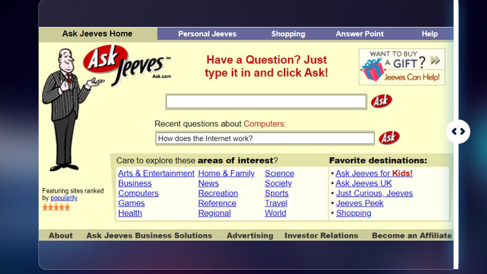 Revamped versions of websites from the past