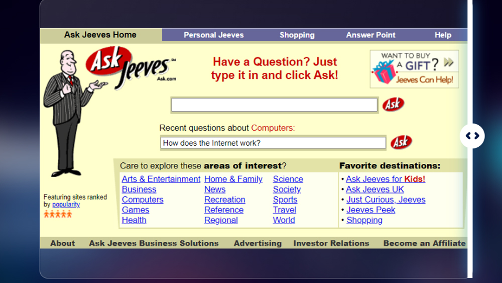 Revamped versions of websites from the past