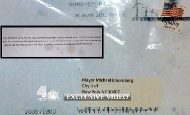 The ricin tainted letter mailed to New York City Mayor Michael Bloomberg.