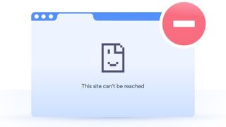 A Mac app window showing a blocked website warning