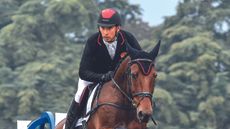 Alex Hua Tian and Chicko, pictured competing at Blenheim 2023, have been disqualified from the Olympic qualifier at Millstreet after Chicko tested positive for a controlled medication.