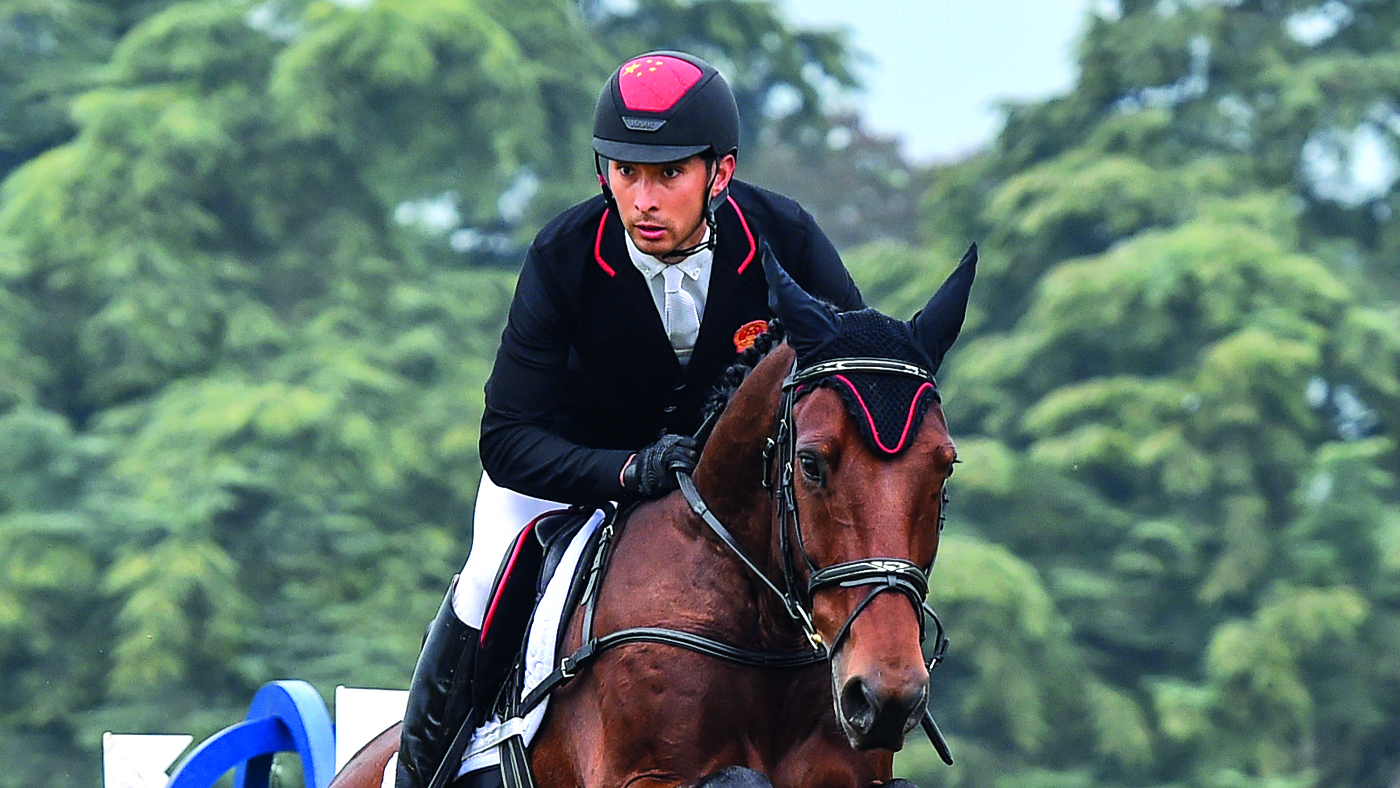 Alex Hua Tian and Chicko, pictured competing at Blenheim 2023, have been disqualified from the Olympic qualifier at Millstreet after Chicko tested positive for a controlled medication.