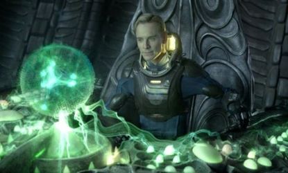 Michael Fassbender plays an android in Ridley Scott's creepy, complicated science-fiction adventure, "Prometheus."