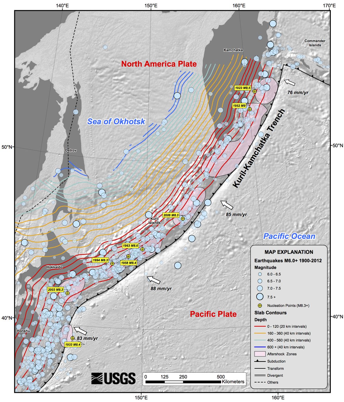 Kuril Trench earthquakes