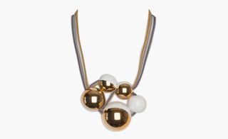 Raw ceramic Gela Collier necklace, with elastic polyester ribbon