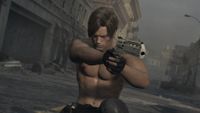 Leon modded to be shirtless in Resident Evil Requiem.