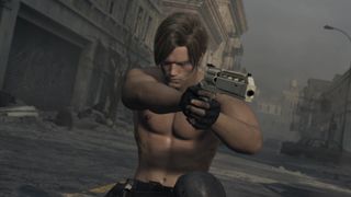 Leon modded to be shirtless in Resident Evil Requiem.