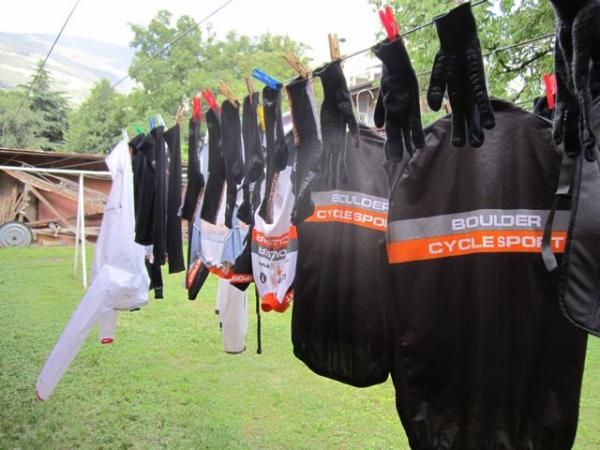 Happiness is staying at hotel that will wash and hang dry your muddy race clothes for you.