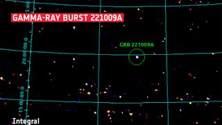 European Space Agency's Integral spacecraft captured the aftermath of the most powerful gamma-ray burst ever recorded.