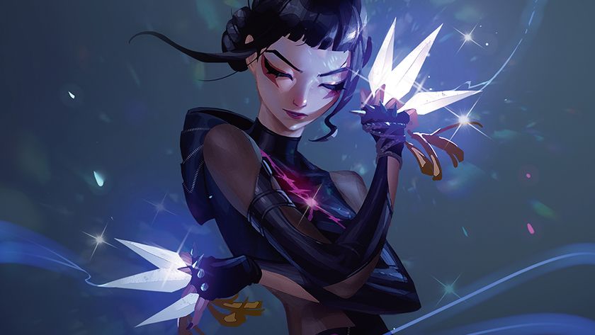 KPop Demon Hunters fan art showing Zoey with held arms crossed