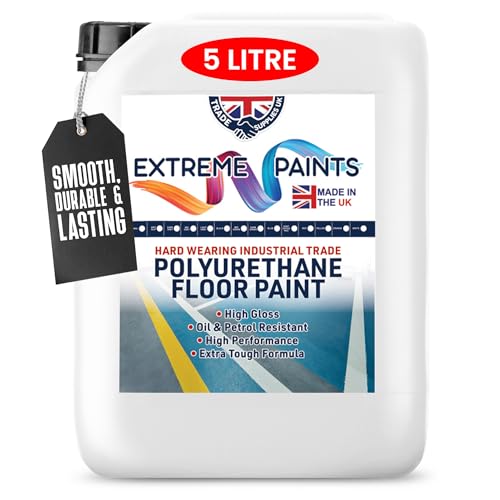Trade Supplies Uk - Extreme Polyurethane Floor Paint. Durable, Premium-Grade Paint for Concrete, Wood, Garage, Outdoor & Indoor Floors - Mid Grey, 5l