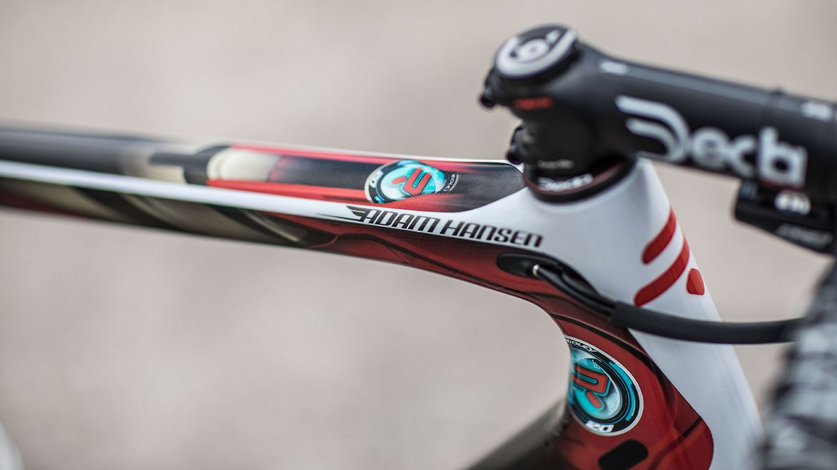 The Ironman-inspired airbrushing is surrounded by a contrasting, white base coat