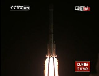 A Chinese Long March 3B rocket launches China's first moon rover Yutu (Jade Rabbit) on the Chang'e 3 lunar landing mission from the Xichang Satellite Launch Center on Dec. 2, 2013 local time (Dec. 1 EST).