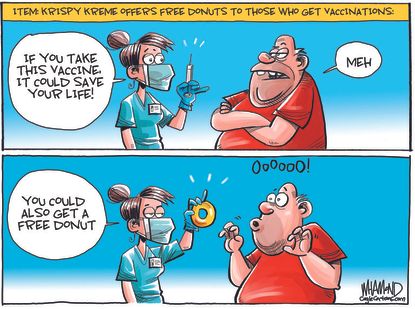 Editorial Cartoon U.S. krispy kreme covid vaccine