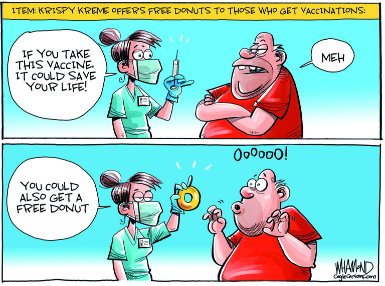 Editorial Cartoon U.S. krispy kreme covid vaccine | The Week