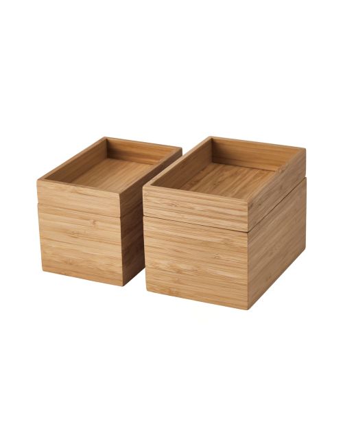DRAGAN 4-Piece Bamboo Bathroom Storage Set