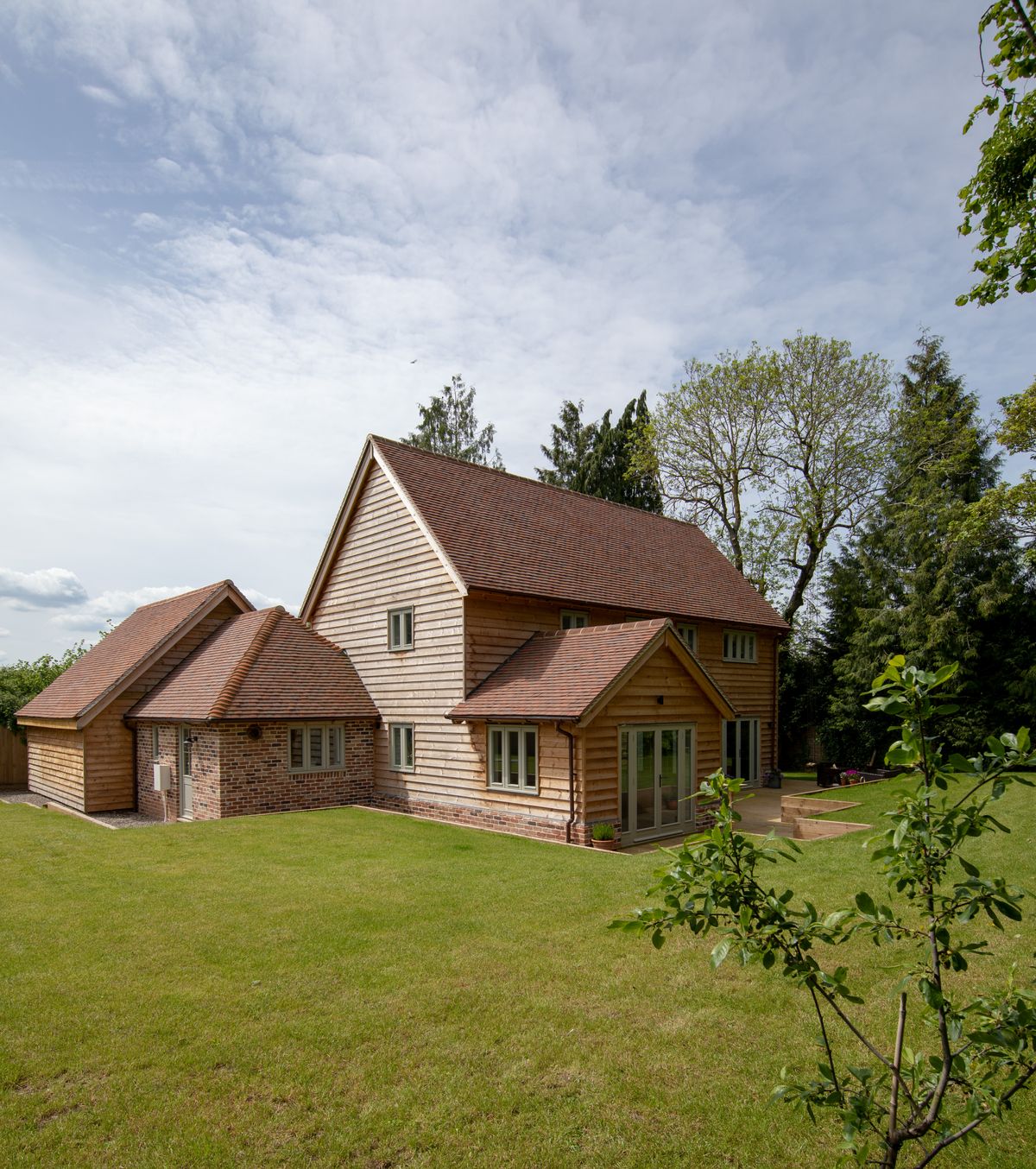 timber clad self build with oak frame