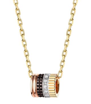 Mixed Gold and Diamond Quatre Classique Pendant Necklace