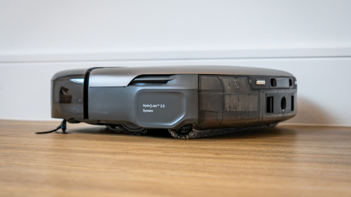 Side view of Eufy Omni S2 robot vacuum