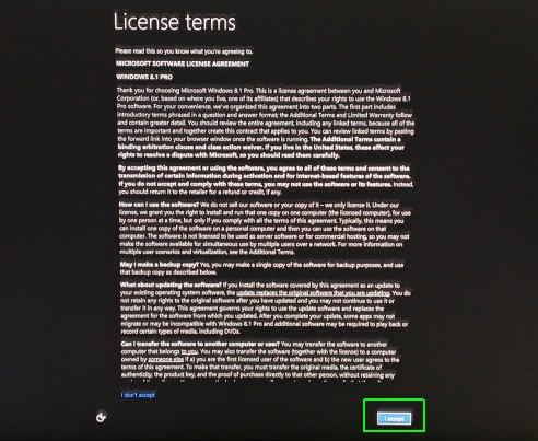 Accept License Terms