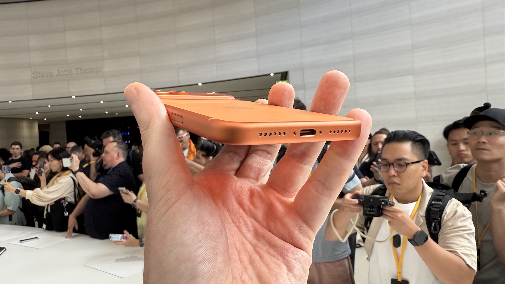 Images of the product launch for iPhone 17 at Apple&#039;s HQ in Cupertino