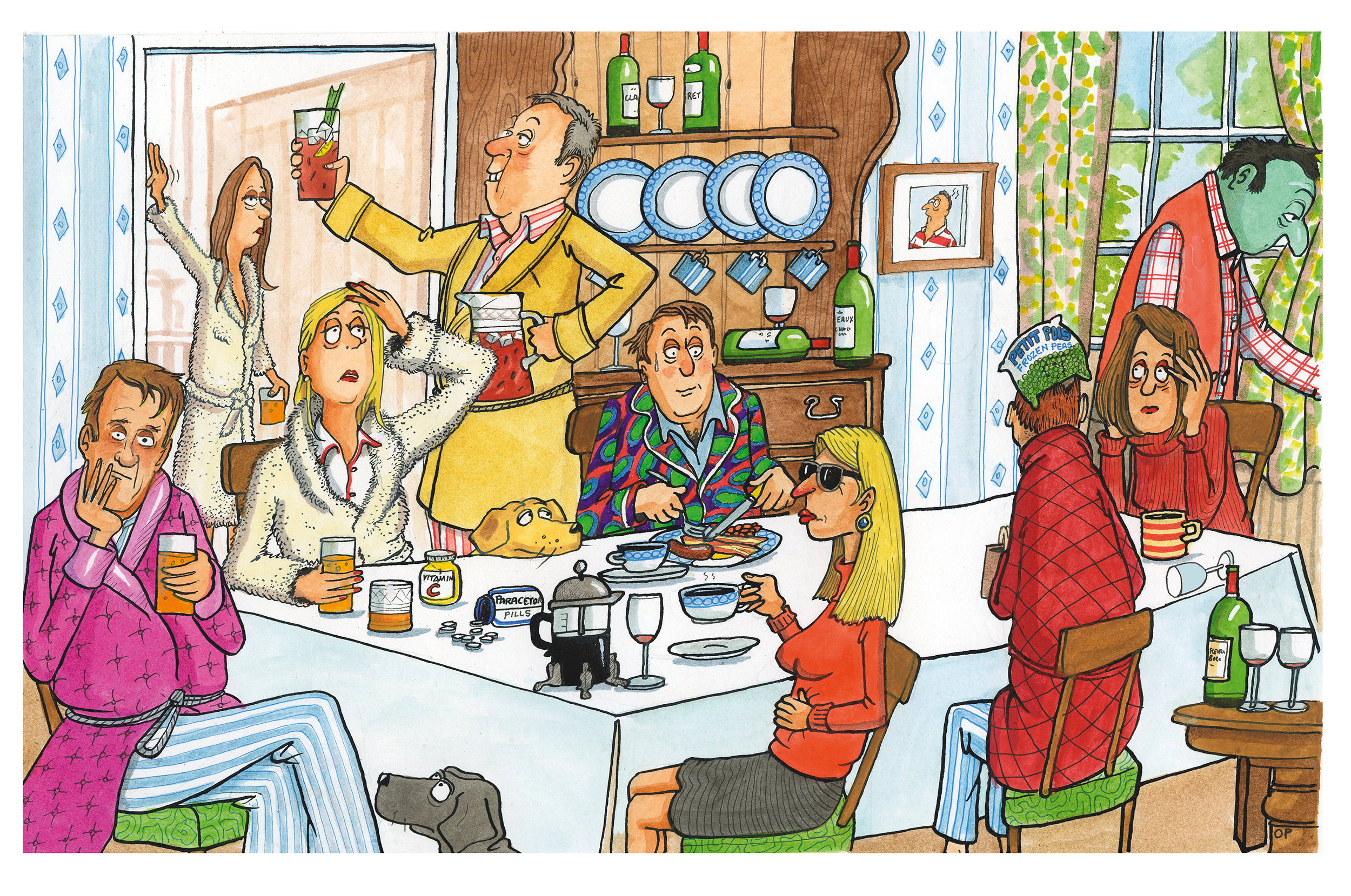 Oliver Preston hangover illustration