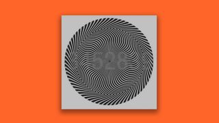 The optical illusion on an orange background