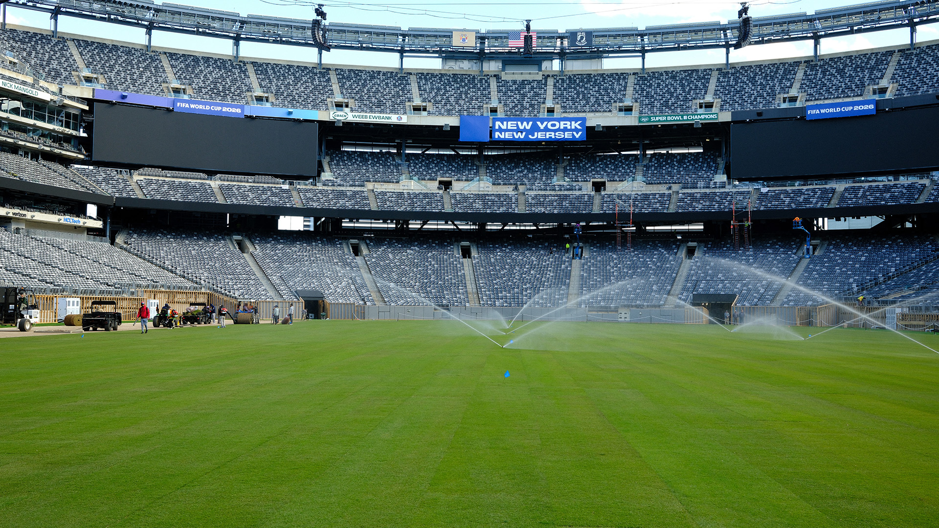 A look at hybrid turf inside a stadium.