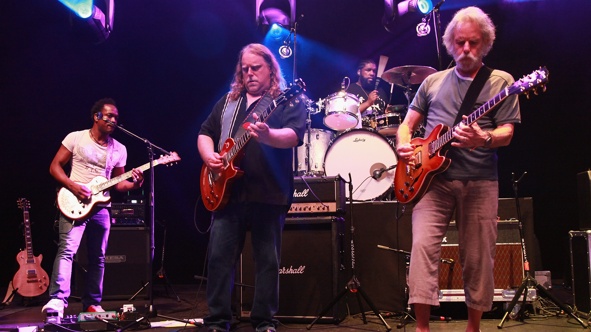 Captain Kirk Douglas of The Roots, Warren Haynes, Questlove, and Bob Weir perform at A Benefit for Headcount at The Capitol Theatre on September 7, 2012 in Pt Chester, New York.