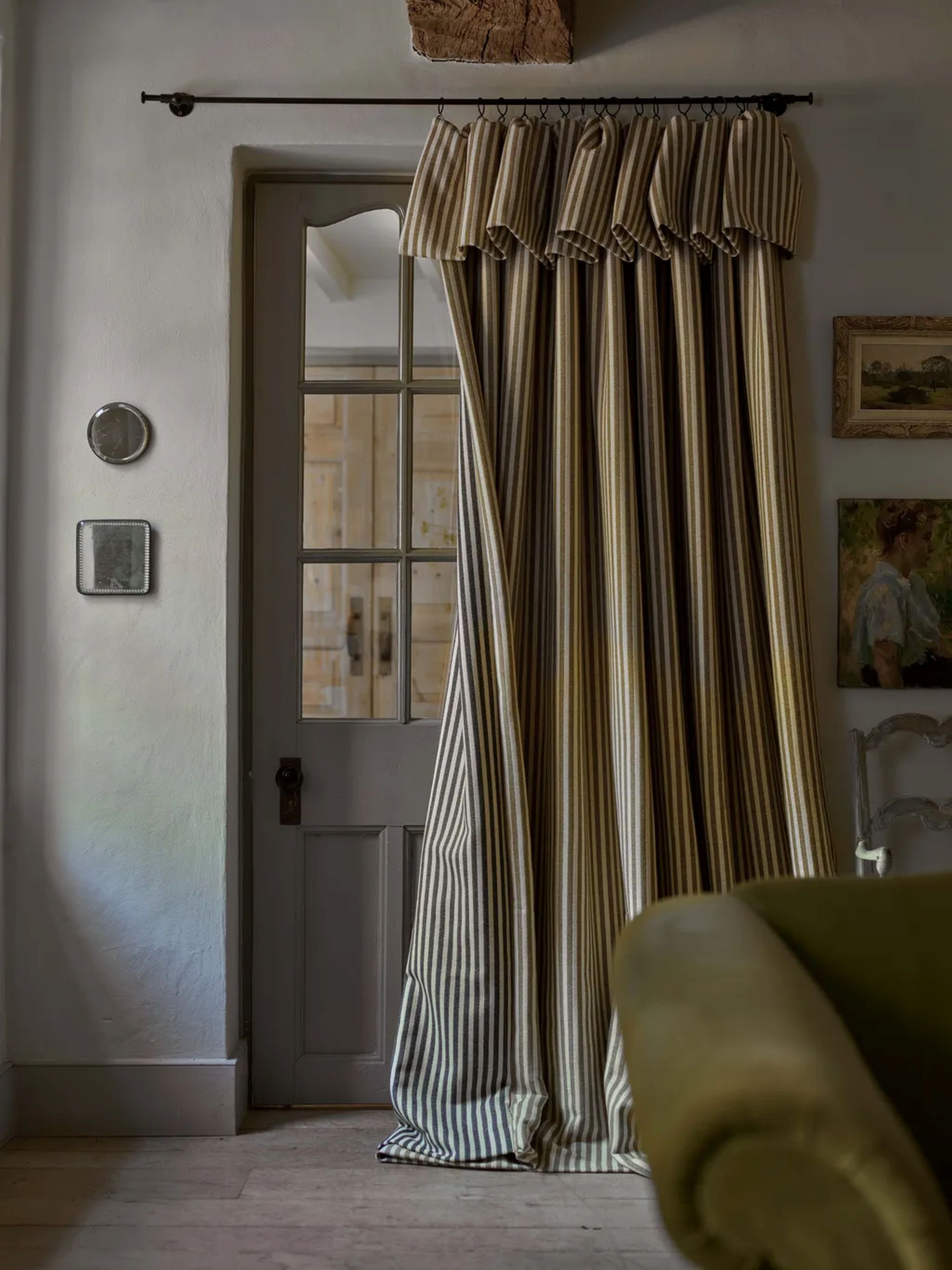 a curtain blocking a doorway