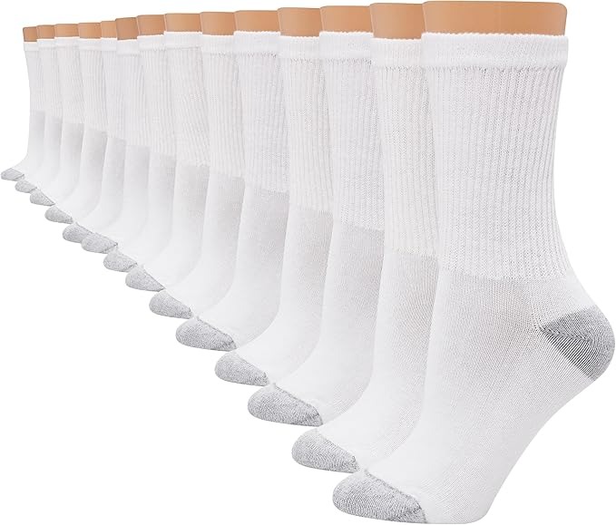 Hanes, Hanes Cool Comfort Crew Socks, Soft Moisture-Wicking Socks, Shoe Sizes 5-9, 14-Pack