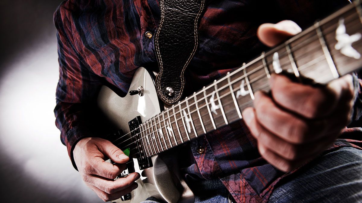 Man playing electric guitar