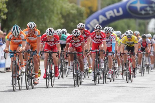 Genesys are in control closely followed by the Drapac team during stage 8 in Kerang