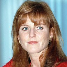 Sarah Ferguson wearing a red blazer