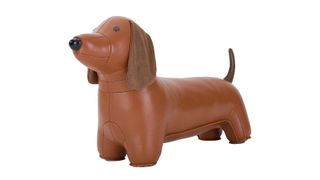 Zuny Teckel Dog Faux-Leather Doorstop, one of w&h's picks for Christmas gifts for dog lovers