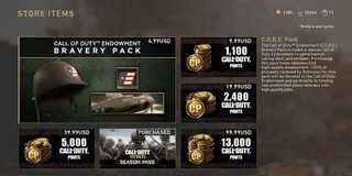 The microtransactions storefront in Black Ops 4.