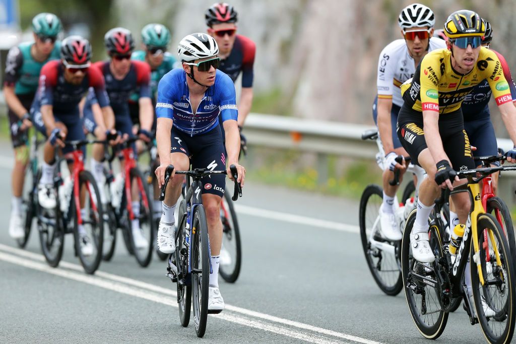 MALLABIA SPAIN APRIL 08 Remco Evenepoel of Belgium and Team QuickStep Alpha Vinyl Blue Best Young Rider Jersey competes during the 61st Itzulia Basque Country 2022 Stage 5 a 1638km stage from Zamudio to Mallabia 305m itzulia WorldTour on April 08 2022 in Mallabia Spain Photo by Gonzalo Arroyo MorenoGetty Images