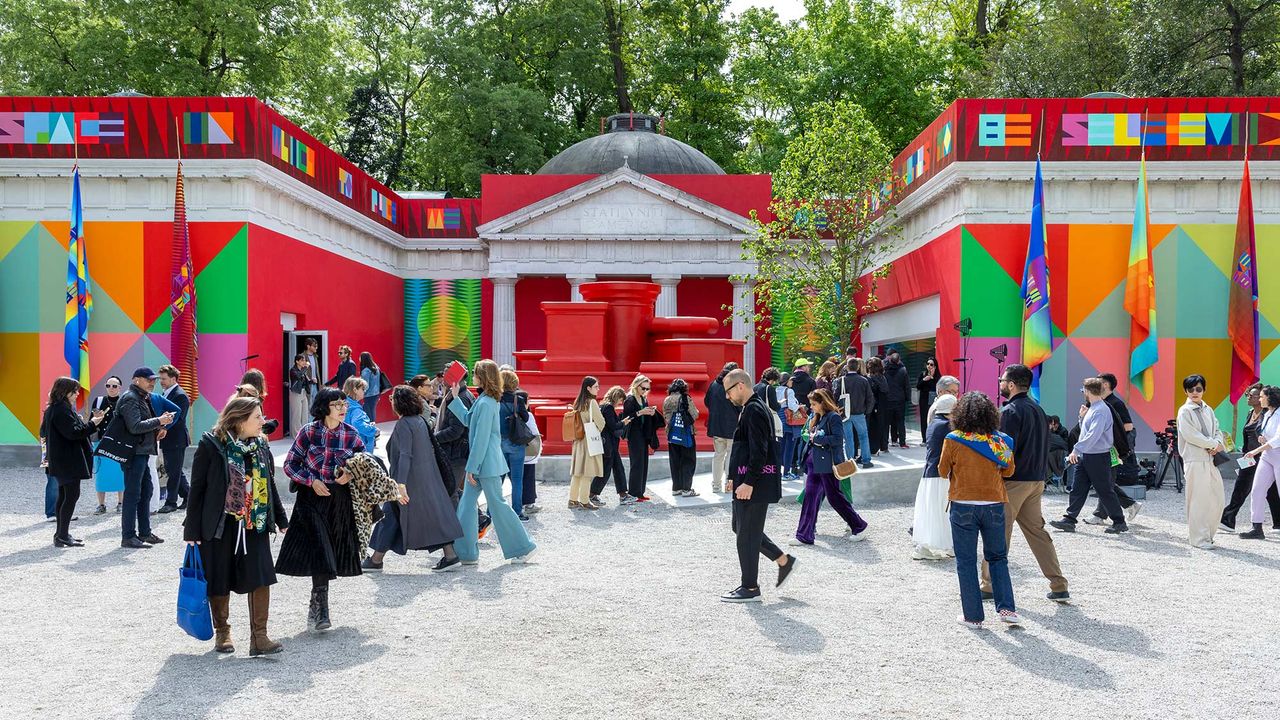 A view of the US Pavilion at Giardini during the 60th Biennale Art 2024 on April 19, 2024 in Venice, Italy.