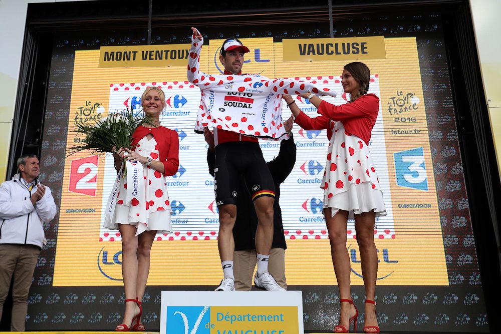 Thomas De Gendt back in polka dots after winning on Mont Ventoux