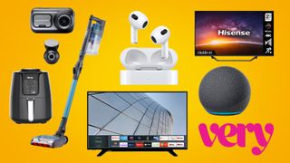 Very sale header image with various products
