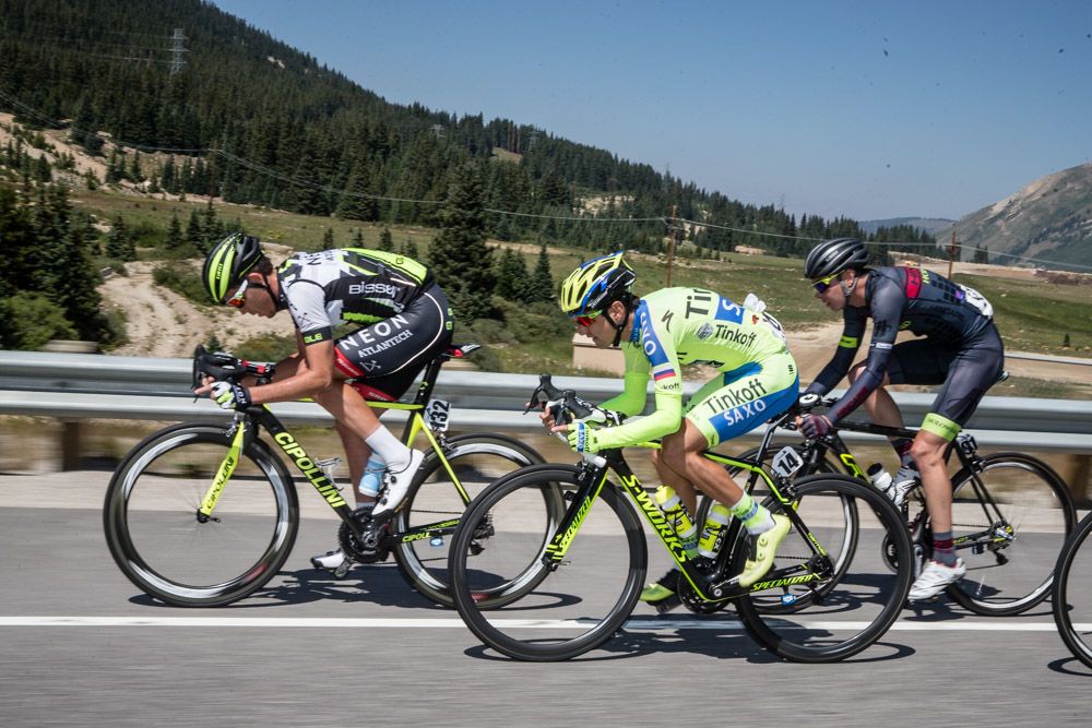 The front of the break makes time on the field