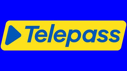 Telepass logo with blue background