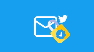 Twitter Direct Message icon closed with a Twitter Blue padlock