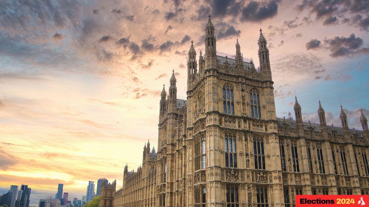 View of the Houses of Parliament, London, UK.