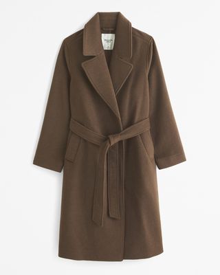 abercrombie 
Fitch, Double-Cloth Belted Wool-Blend Coat