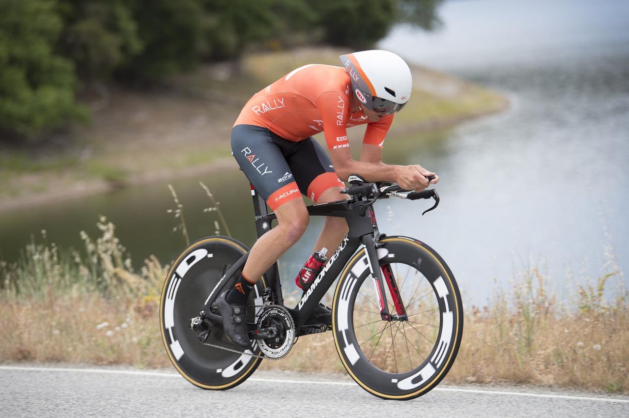 Danny Pate in time trail mode with Rally Cycling